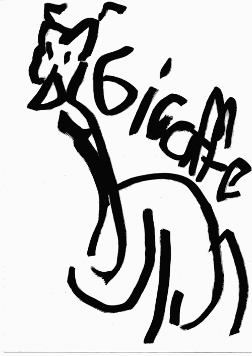 Marker drawing of a giraffe
